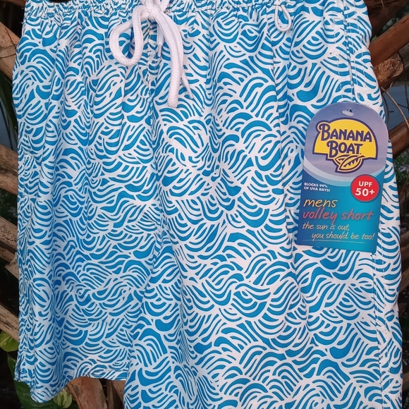 Mens blue wave swim short - Picture 1 of 4
